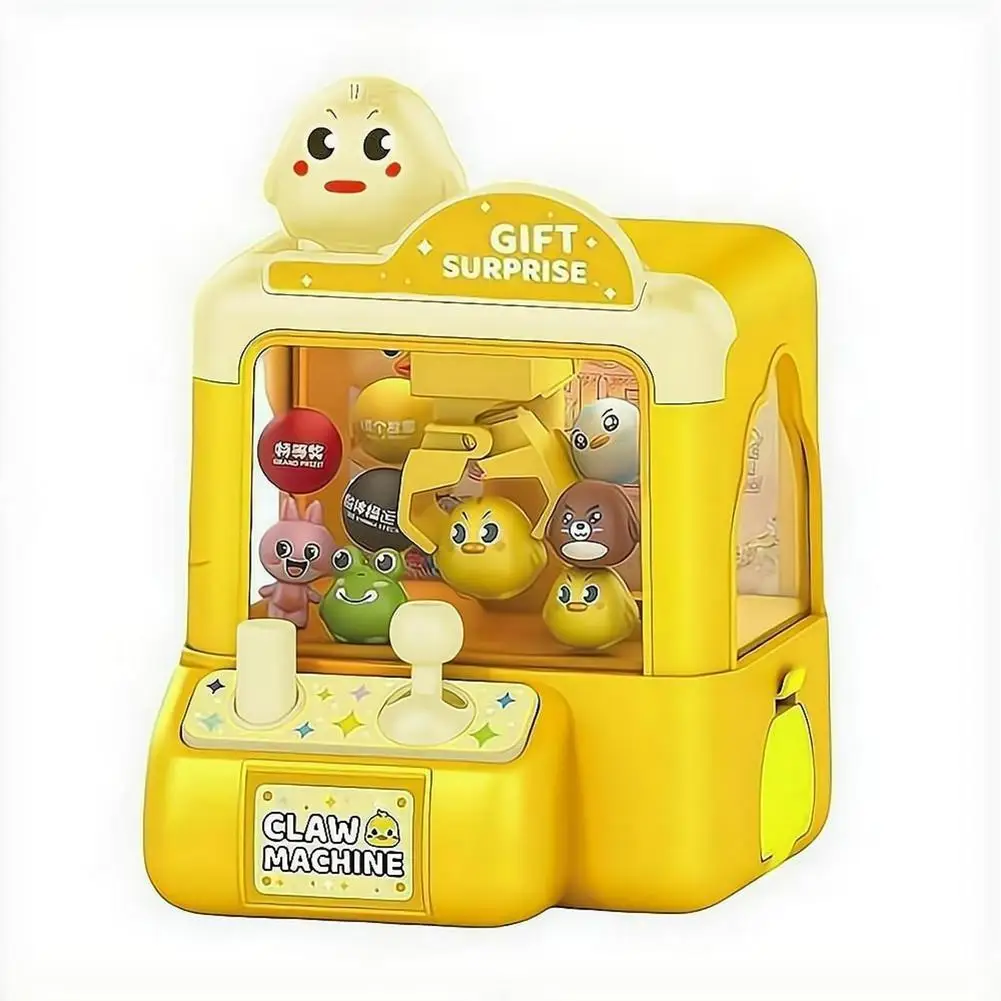 Mini Claw Machine Home Mini Toy Cartoon Grab Ball Doll Machine Parent-Child Interactive Toy Desktop Candy Grabber & Capsule Toy