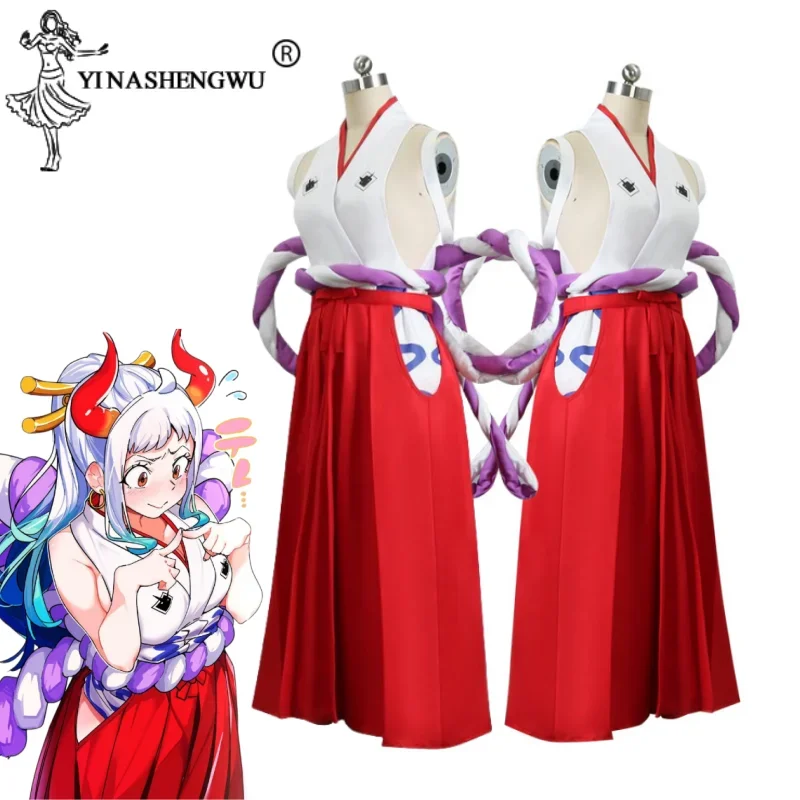 Halloween Costume Yamato Cosplay Costume Set Women Kimono Cosplay Anmie Wig Headwear Prop Halloween Carnival Party Uniform Suit