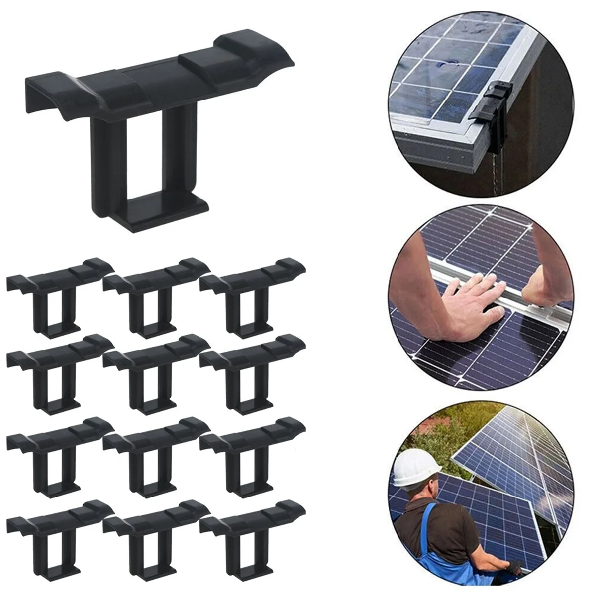 30Pc Solar Panel Frames Water Drained Clip Thickness 35mm PV Panels Auto Remove Stagnant Water Dust Outdoor Tool