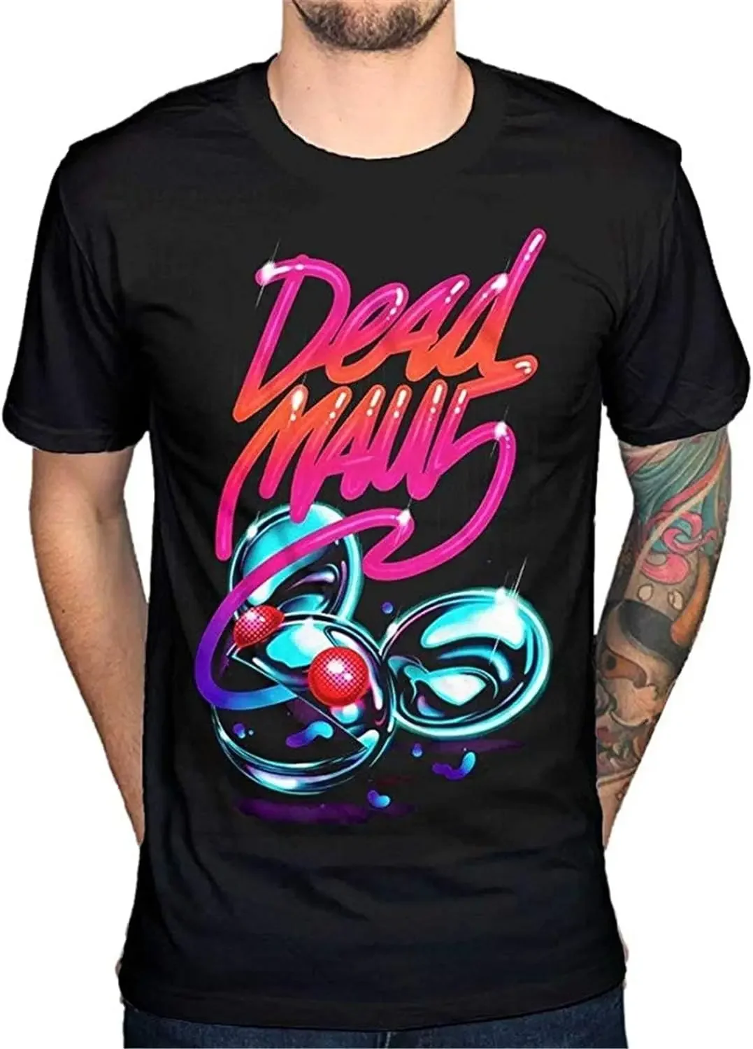 Dead.mau5 Ne.on Logo T-Shirt Kat Von D House Music Dance Trance