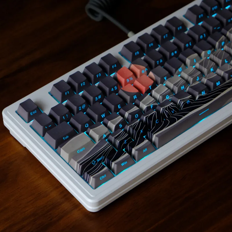 

KBCaps 136 Keys Moon Side light Keycaps PBT Material Dye Sublimation Cherry Profile Keycaps For MX switch GK75 GK96 Keyboard