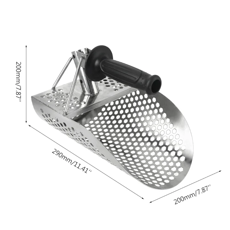 Roestvrij Strand Zand Scoop Metaal Detecteren Met Handvat Tool Snelle Schifting Metaaldetector Schat Jacht Schop Tool