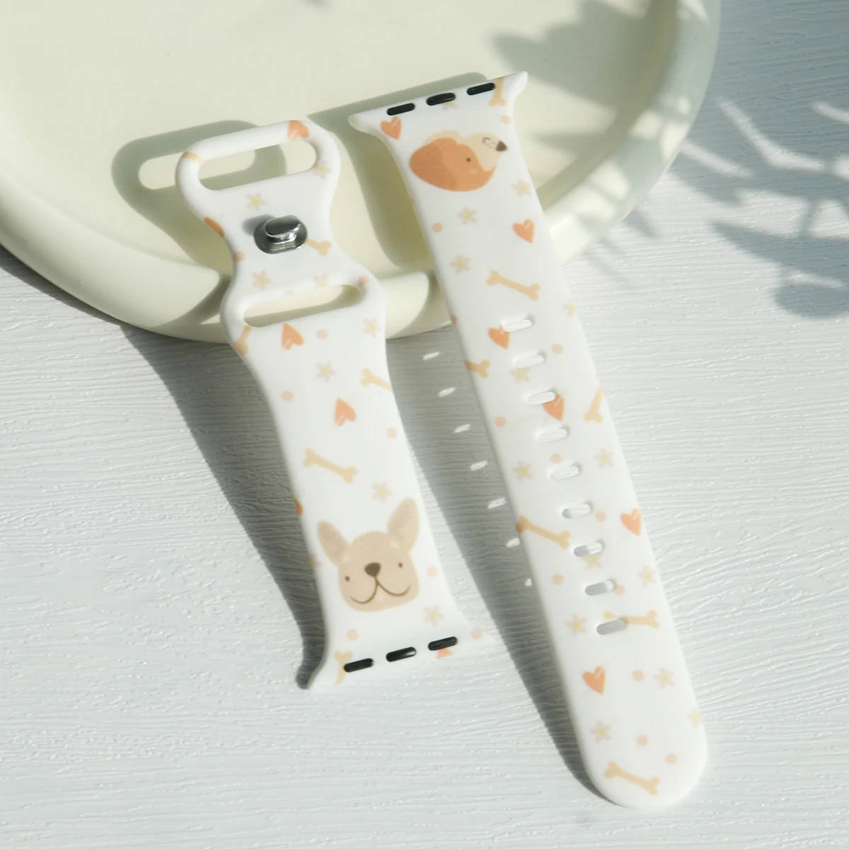 Cute Dog Woof Watch Band Sport Compatible with Apple Watch Bands Design Prints Festival Soft Silicone Laser Strap for iWatch Mod
