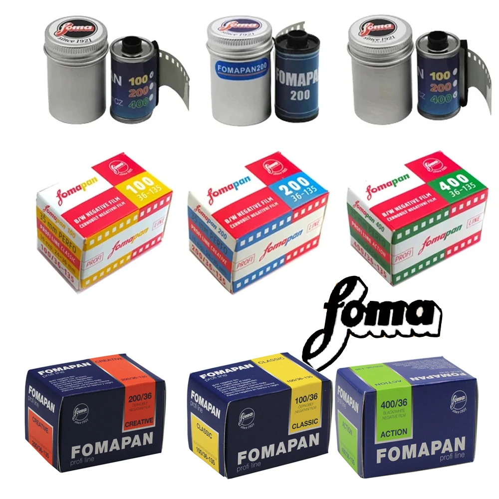 New Fomapan 400/200/100 Mobile Movie Recorder Film 120mm/135MM 36 Exposure per Roll, ISO 100/200/400（Expiration date: 2026）