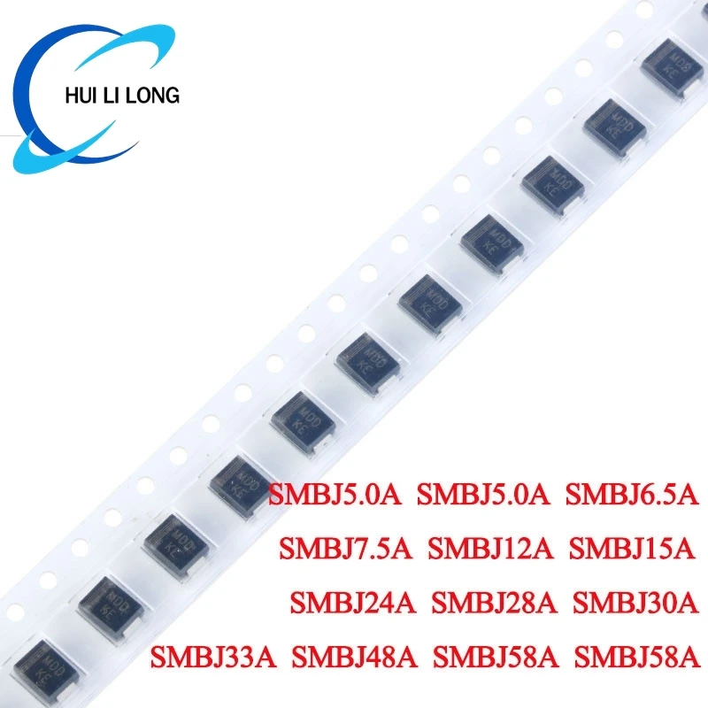 20pcs/lot TVS Diode SMBJ5.0A  SMBJ5.0A  SMBJ6.5A SMBJ7.5A SMBJ12A  SMBJ15A SMBJ24A  SMBJ28A  SMBJ30A SMBJ33A  SMBJ48A DO-214AA