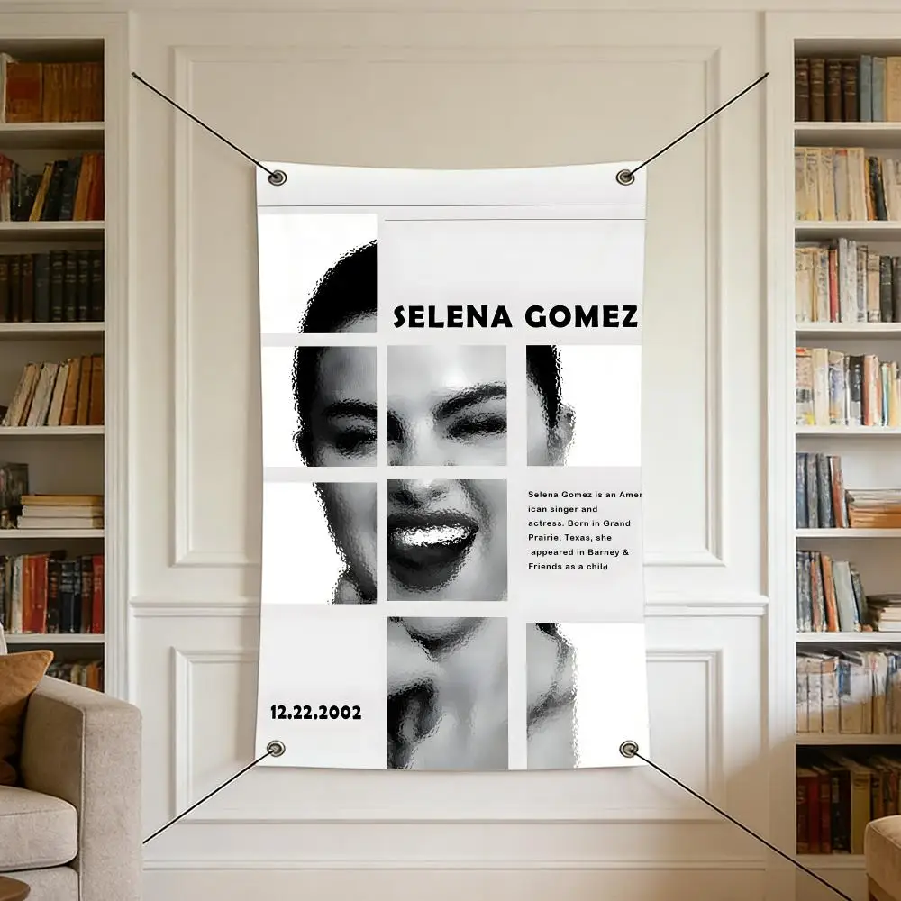 Music S-Selena G-Gomez Flags Warm Home Flag 4 Grommets Wrinkle Free Indoor Outdoor