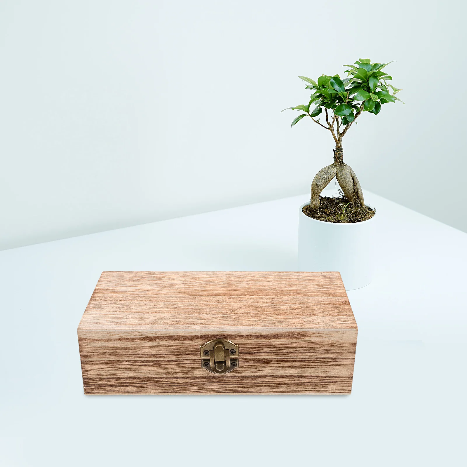 Rustic Wooden Storage Box Rectangular Jewelry Organizer Durable Lightweight Portable Sturdy Protection Exquisite Craftsmanship