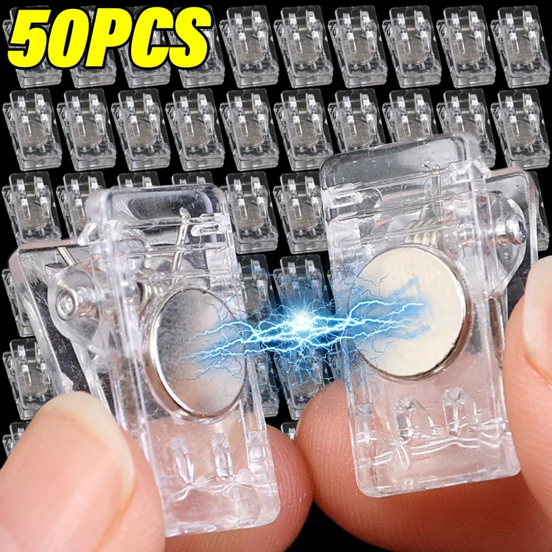 50/10 sztuk Mini klipsy magnetyczne plastikowy przezroczysty magnes naklejka na lodówkę zdjęcie uwaga klip klipsy do uszczelniania żywności uchwyty do przechowywania