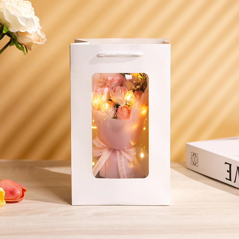 Ewige Rose LED Licht Acryl Abdeckung Blume Valentinstag Geschenk Hochzeit Party Decor Künstliche Rose Blumen Licht Weihnachten Teil – Detail 6