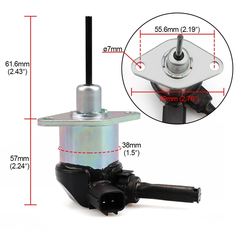 Fuel Shut Off Solenoid 1A021-60017 1A021-60015 For Kubota Tractor Mower Replace