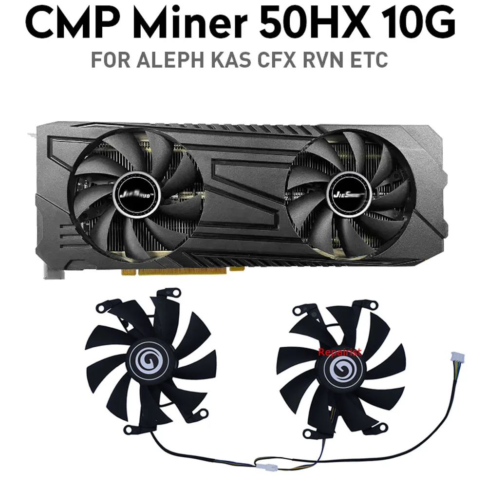 2Pcs/Set,Graphics Mining Card Fan,For NVIDIA For JIESHUO CMP50HX 10G CMP 50HX 10GB,VGA Video Card Cooling