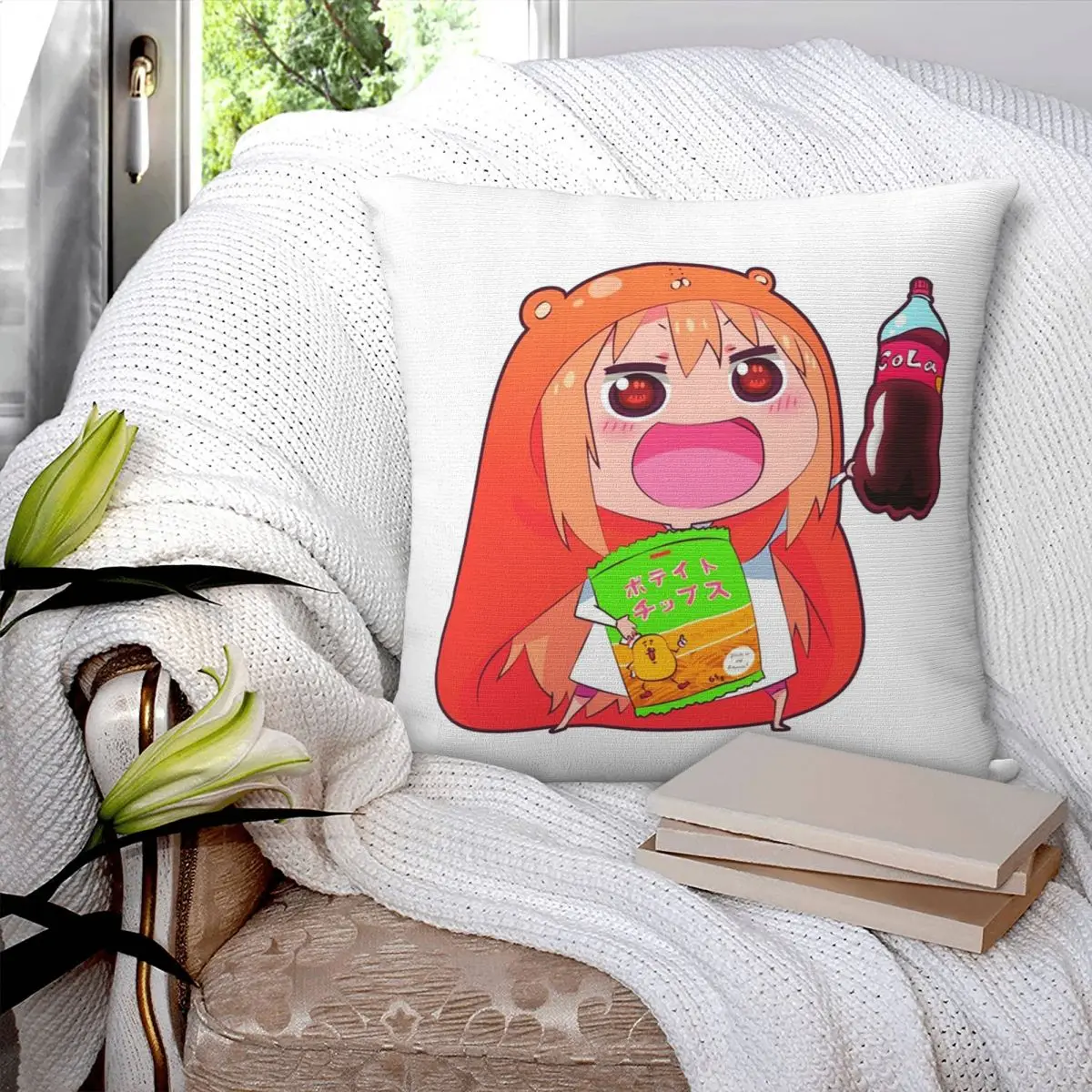 Cute Himouto Umaru Chan Anime Square Pillowcase Cushion Cover Pillow Case Throw Pillow Cover for Home Bedroom Car