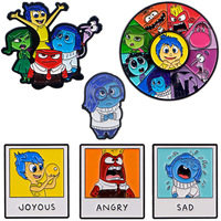 Disney Inside Out Enamel Pins Kids Anime Anger Sadness Brooch Kids Classic Toys Clothes Badge Bags  Fashion Decor Children Gift