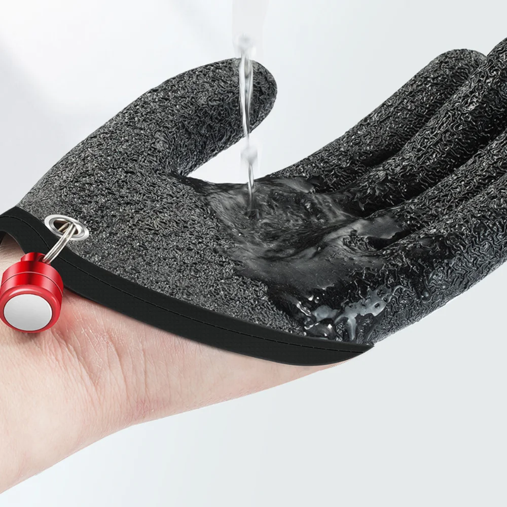 قفازات اصطياد الأسماك المضادة للانزلاق قفازات الصيد دائم الأسماك انتزاع العمل Cutproof قفاز قفازات صيد اللاتكس صياد حماية