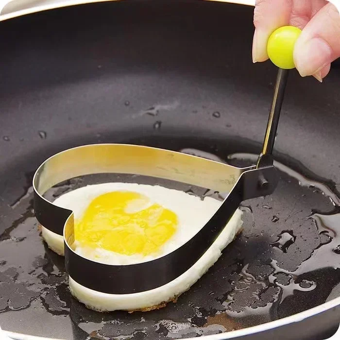 Egg Mold Round Heart Flower Five-Pointed Star Mouse Shaped Fried Egg Mold Kitchen Utensil Stainless Steel