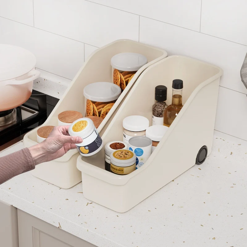 علبة زجاجة توابل مع عجلات ، تخزين متنوع للمطبخ ، حاوية تخزين خضروات ، منظم خزانة ، منظم مكياج