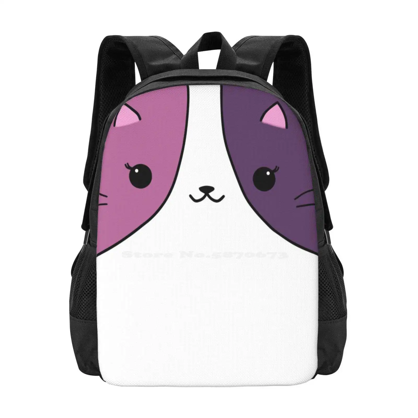 Aphmau Cat-mochila rosa y púrpura para estudiantes, bolsa de viaje para ordenador portátil, aphamau Cats, Aphmau Kitty, afmau Plushy Aphmau Pets