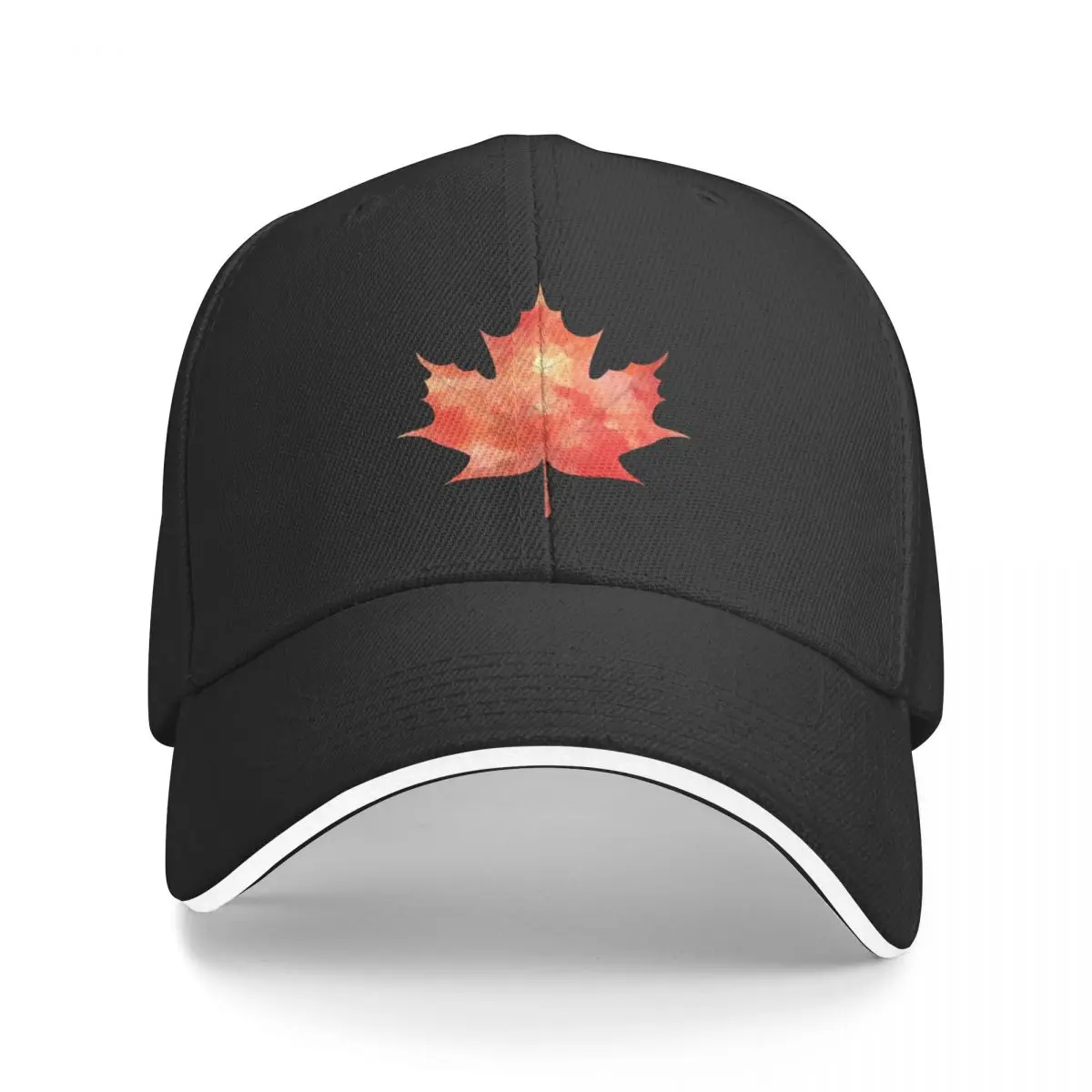 

Watercolor Maple Leaf A Baseball Caps Hat