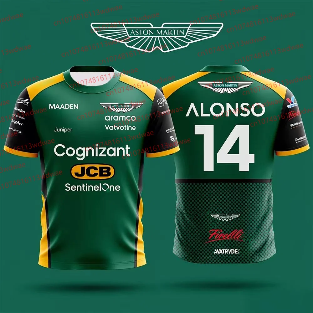 

Футболка Aston Martin 2026 для мужчин, гоночный костюм, футболка Фернандо Алонсо 14, дышащая футболка, быстросохнущая футболка Феттел 5, футболка Стёрролл
