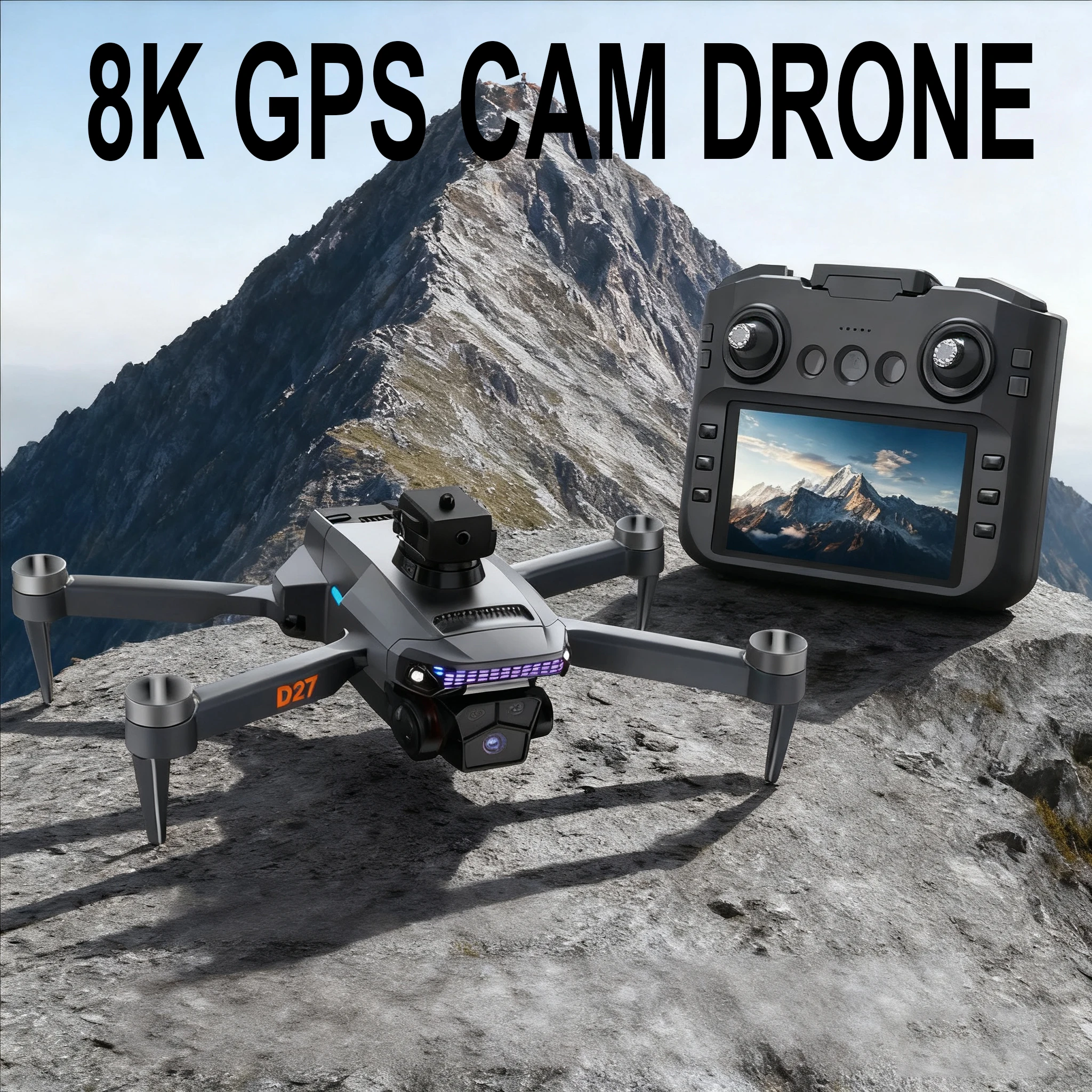 RC GPS Camera Drone 8K HD Camera 5G WIFI windproof FPV 360° Obstacle Avoidance Brushless 4.5inch Screen Remote control