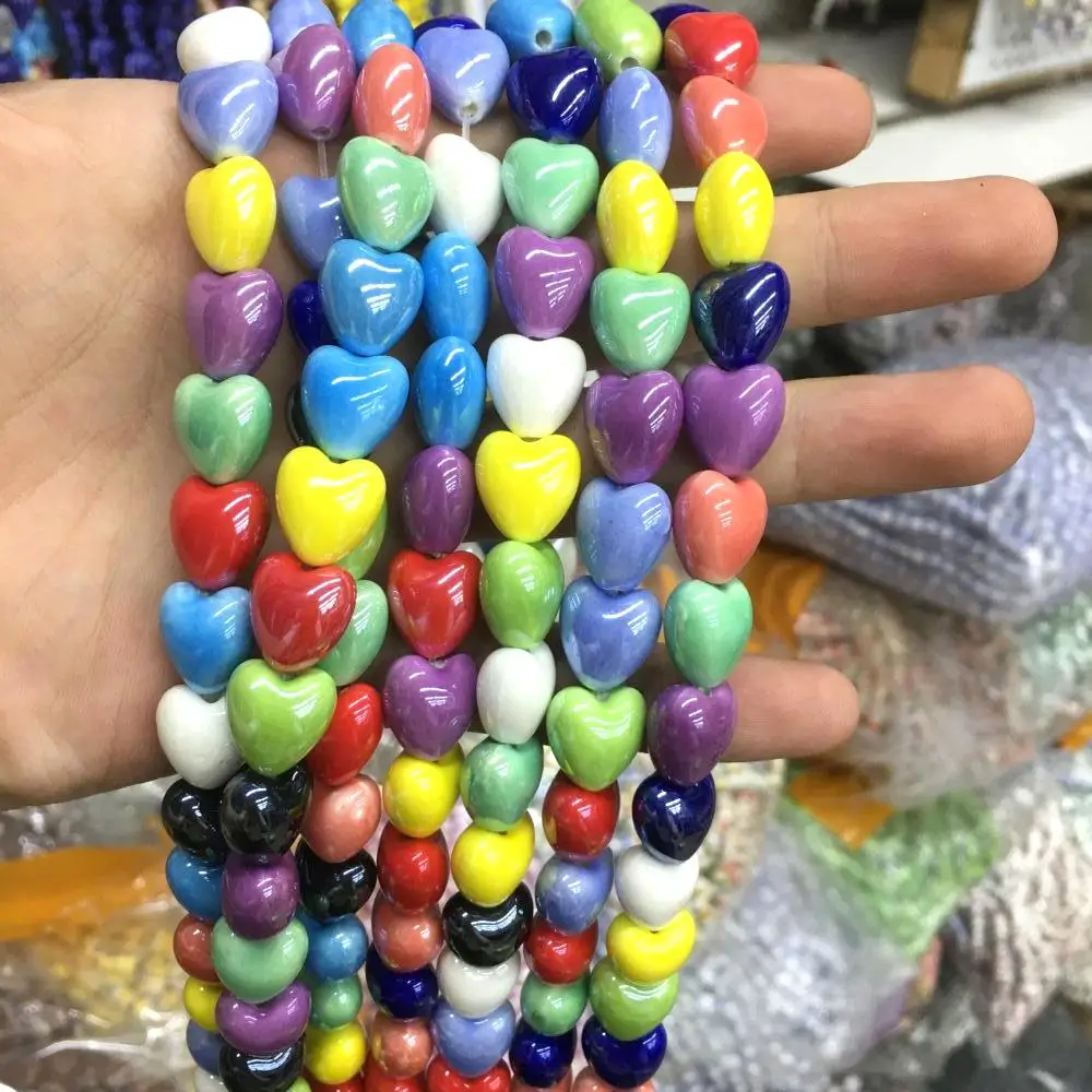 Hurtownia szkła wielokolorowe serce Lampwork szkło luźne koraliki słodkie do tworzenia biżuterii DIY bransoletka naszyjnik Craft Accessroeis