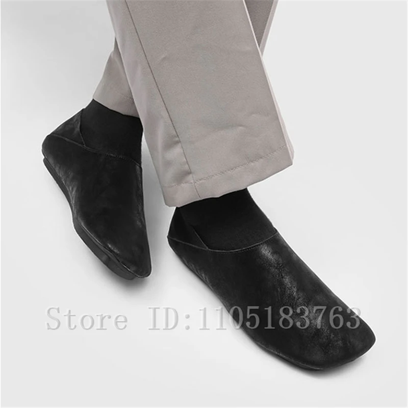 Mocassini con punta quadrata da uomo di nuova moda Design di nicchia Slip On Flats Scarpe singole casual comode e alla moda