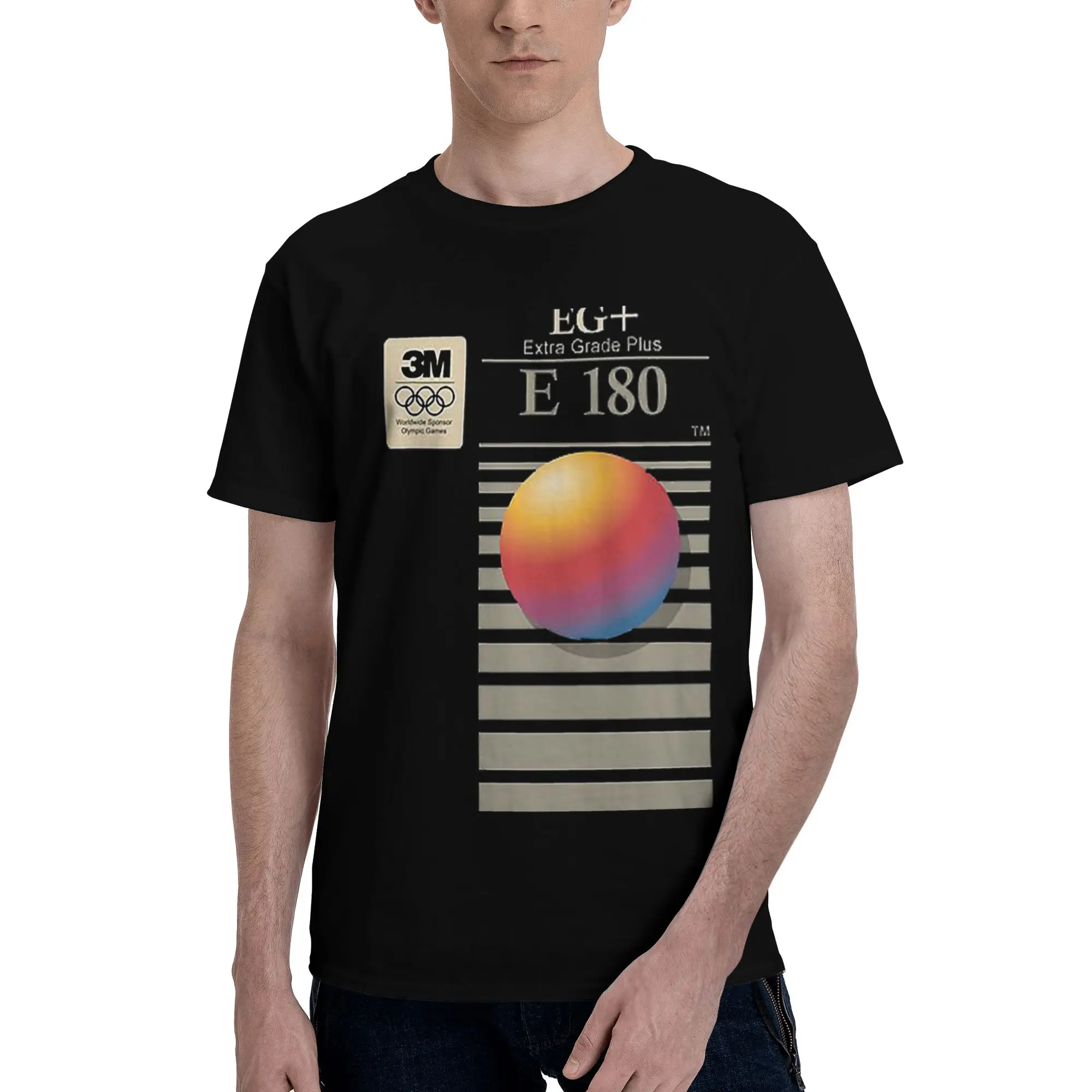 

VHS Scotch E180, футболка из 100% хлопка, мужские футболки большого размера, мужские футболки с круглым вырезом и коротким рукавом, S-6XL