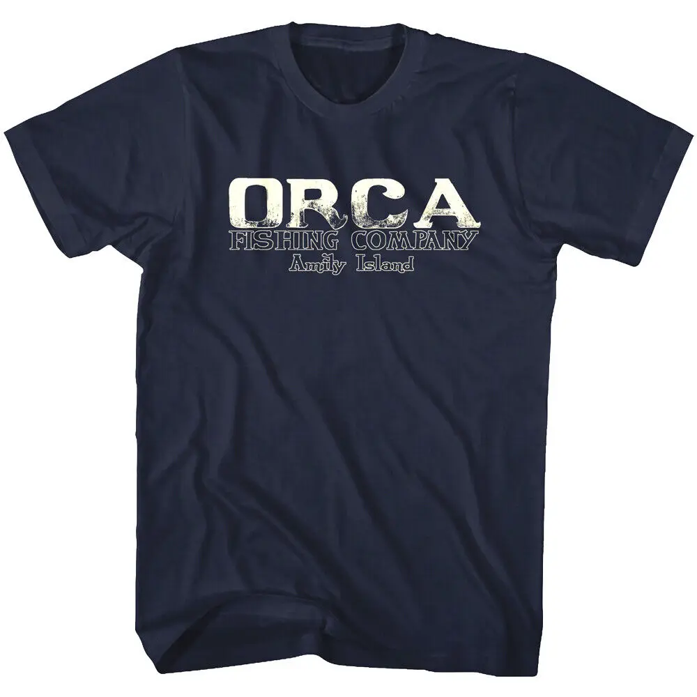 Jaws Orca Fishing Company T Shirt Amity Island Shark Top Retro Movie