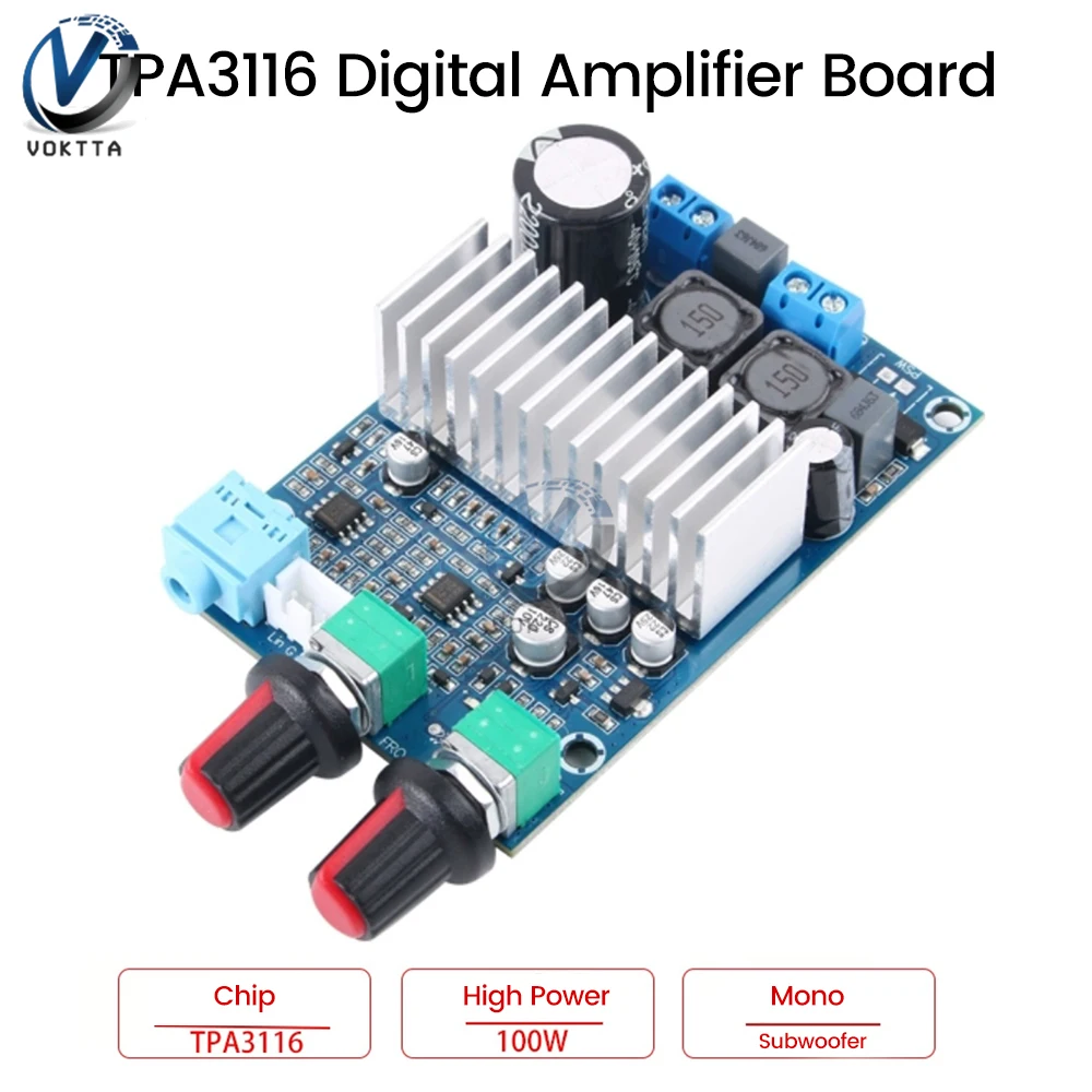 TPA3116D2 płyta wzmacniacza subwoofera klasy D stereofoniczna płyta wzmacniacza mocy audio DC 12-24V cyfrowe wzmacniacze audio głośniki