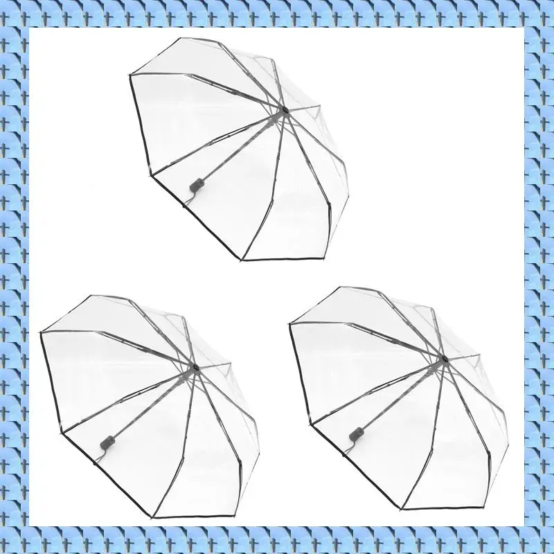 

NOCM 3X прозрачный зонт автоматический зонт от дождя для женщин и мужчин авто зонт от солнца от дождя прозрачный + черная рамка