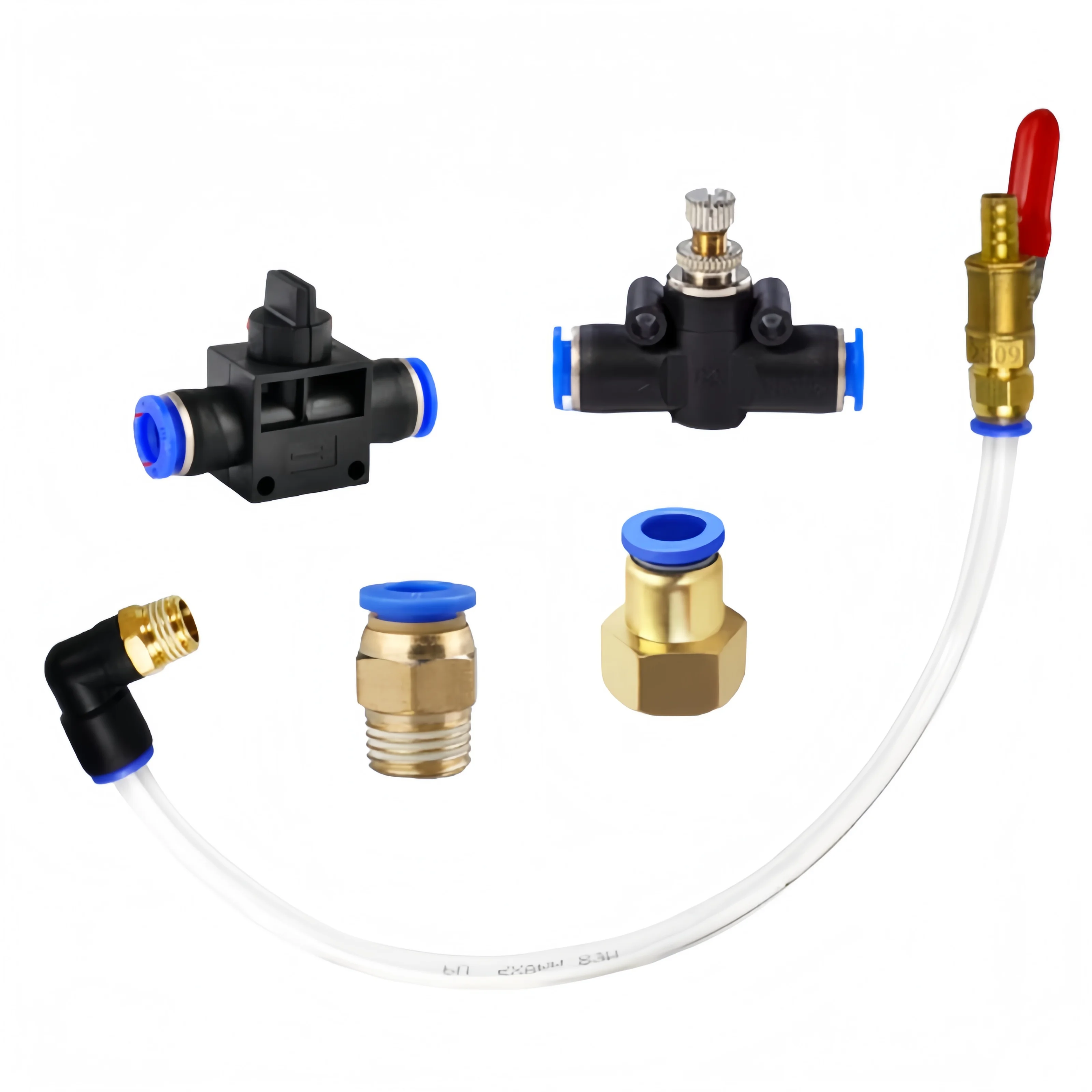 HVFF Pneumatic Quick Coupling Hand Valve 4-16mm - Air Flow Control Switch for Industrial Pipes, Fast Plug Fitting