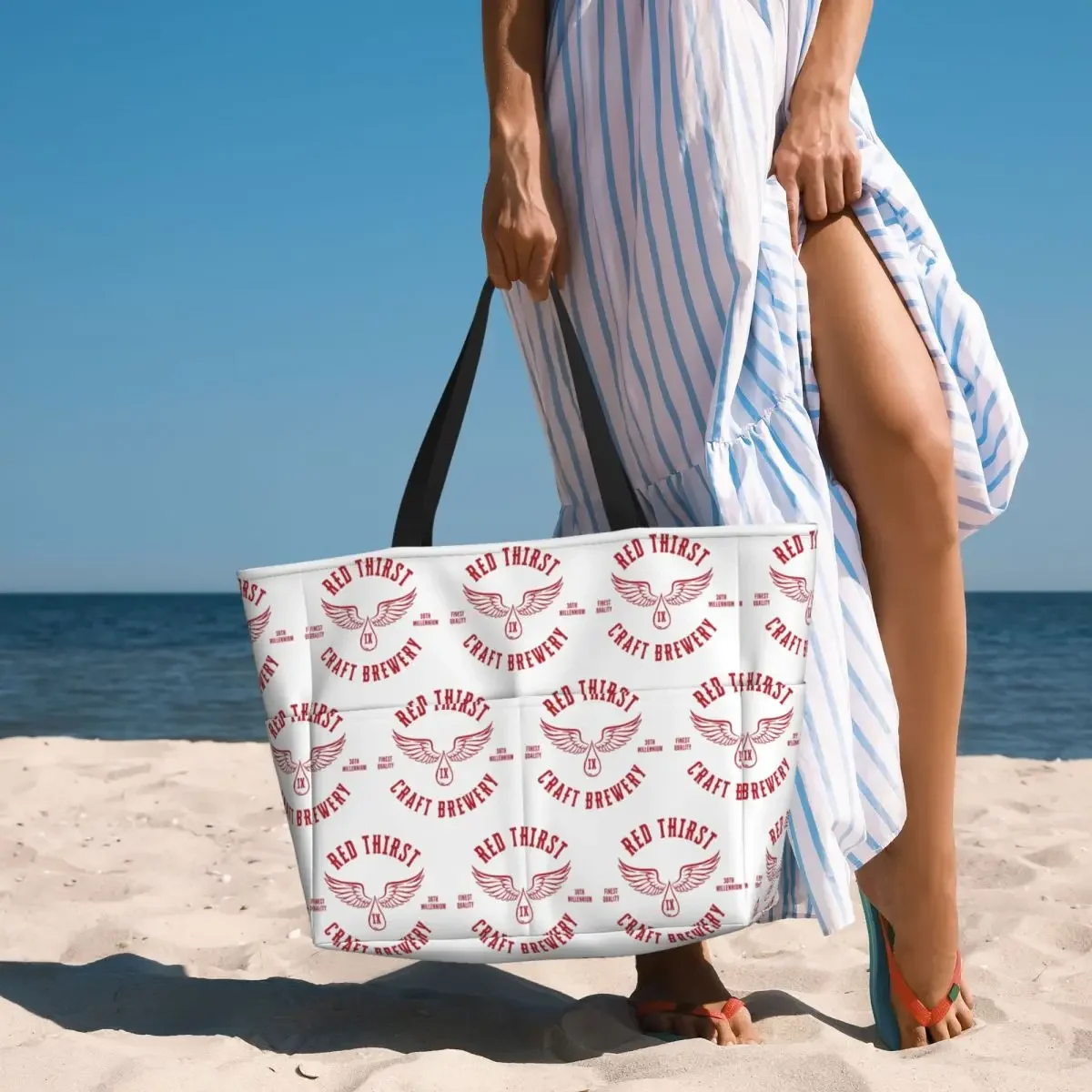 

Red Thirst Craft Brewery Beach Tote Bag Sport Gym Yoga Duffle Large Tote Bag Women Travel Bag Fitness bag