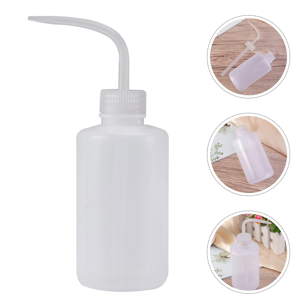 

2pcs Adjustable Nozzle Squeeze Bottle Lab Plant Watering Curved Neck Leakproof Graduated Scale Pp Narrow Spout Cleansing