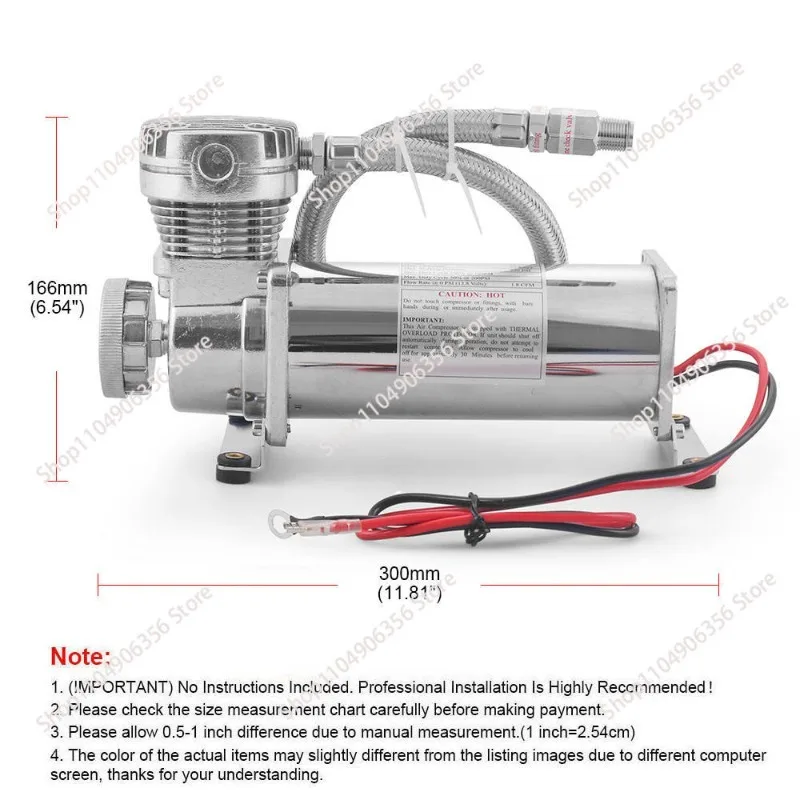 for Car Accessories Universal 1/4NPT or 3/8NPT Chrome 200PSI 480C 12V Air Suspension Compressor Pump Kit BX102151-SL