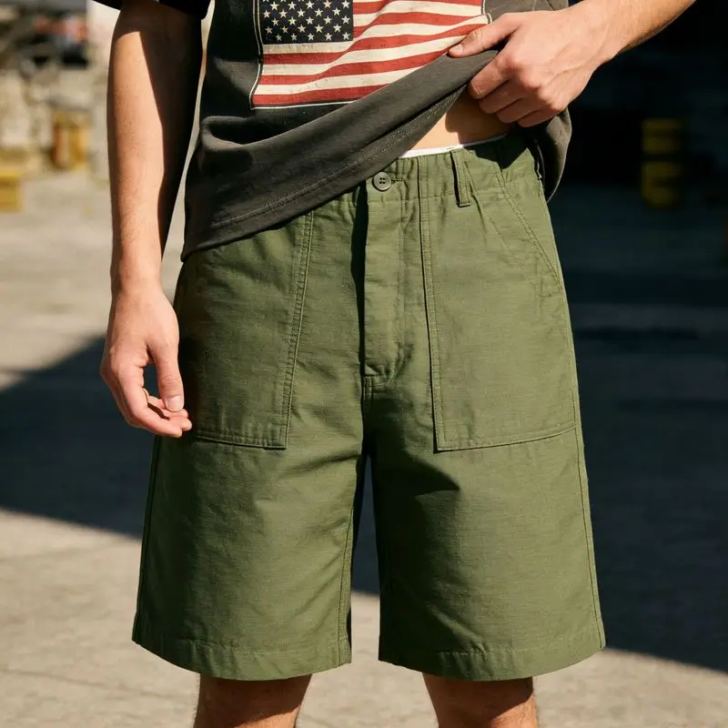 W2EJOURNEY Luxury Quality EU US Size Work Shorts OutdoorRetro Summer Oversize Casual Mid-Length Canvas Cargo Shorts