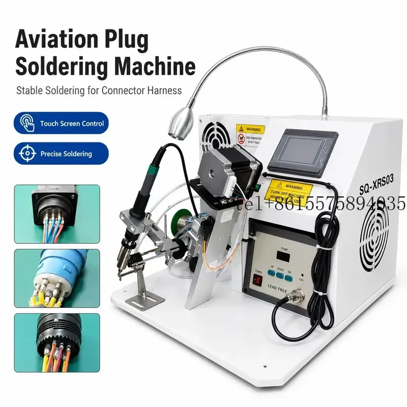 hot SQ-XRS03 Automatic Aviation Plug Soldering Machine for Multi-core Connector Wire Harness 150W Welding Station Factory