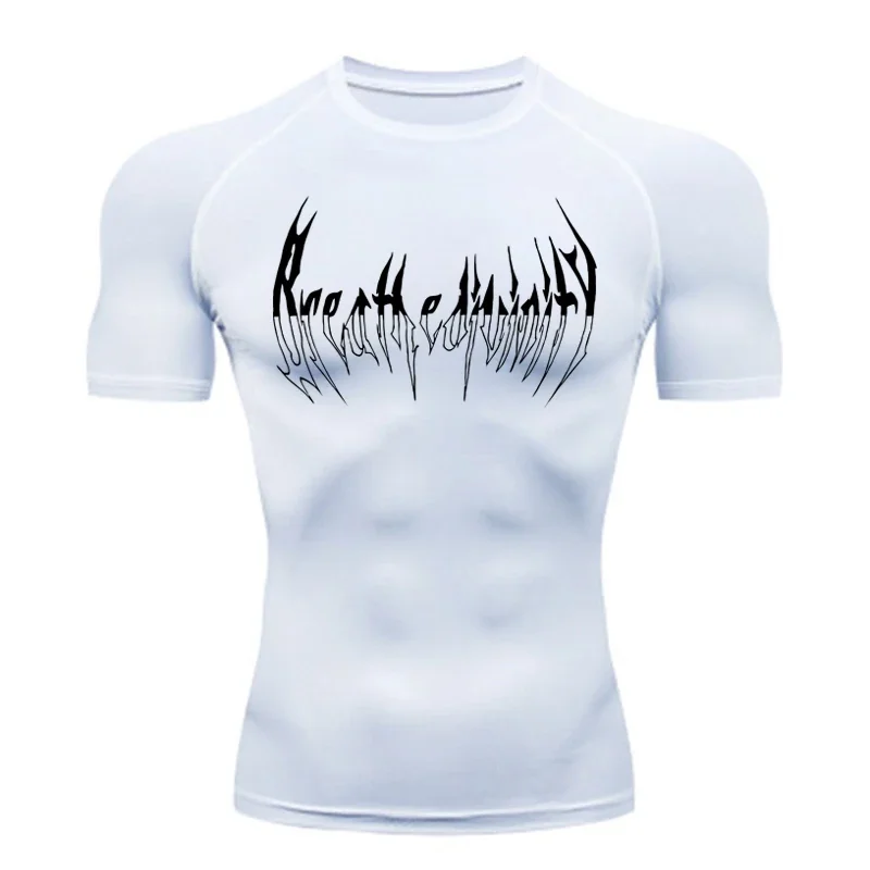 2024 Milk Silk Fitness T-shirt Men's Muscle Gym Compression Sportswear Quick-drying Breathable Sports Bottoming Shirt S-3XL