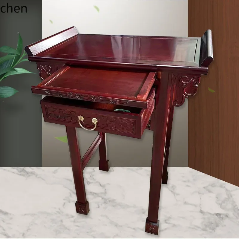 D18- Altar Table for Home Use, Entrance Hall New Chinese Style God of Wealth, Guanyin, Bodhisattva Incense Table, Buddha Altar