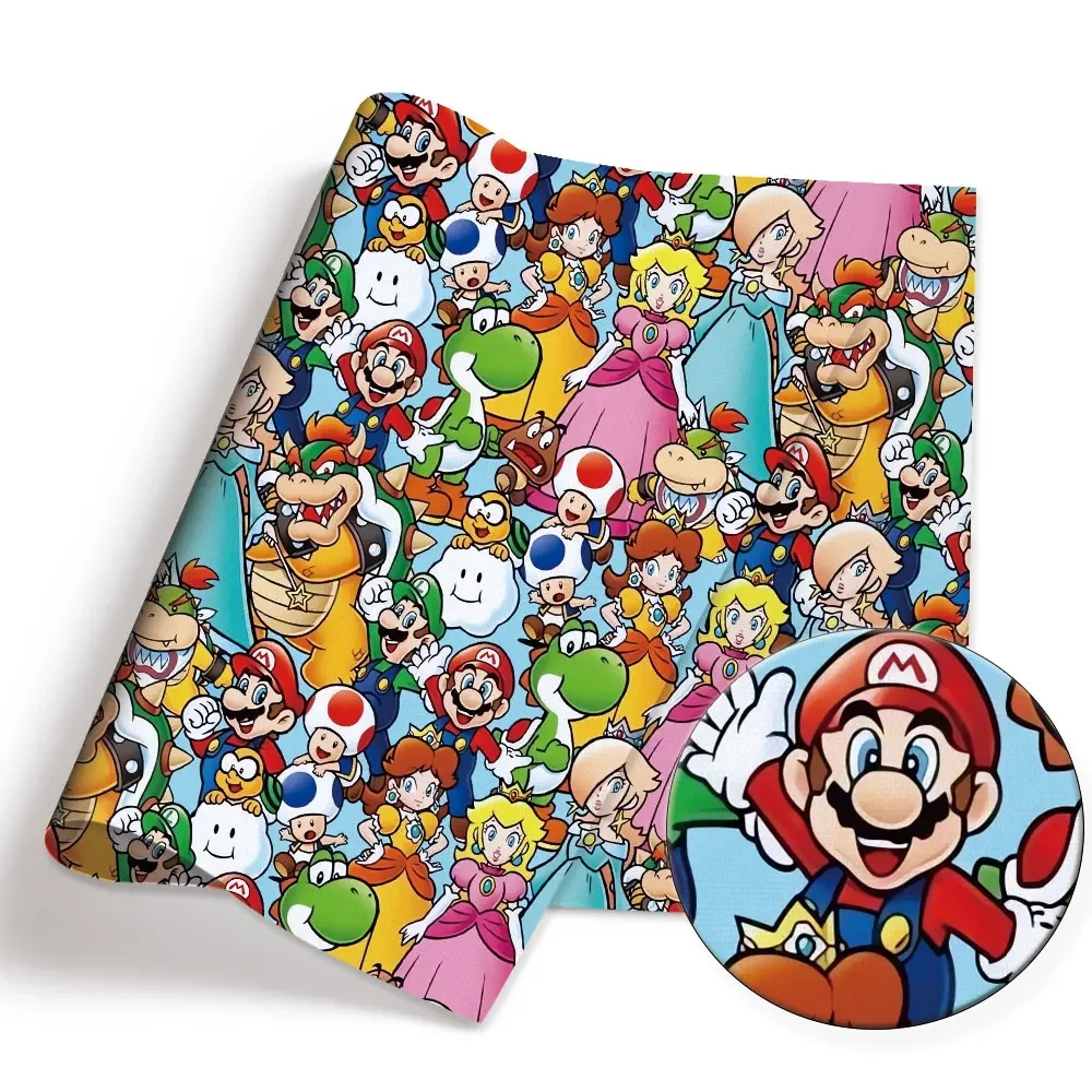 Mario jogo fabric140 * 50cm costura artesanal retalhos acolchoado vestido de bebê folha de casa tecido impresso costura crianças