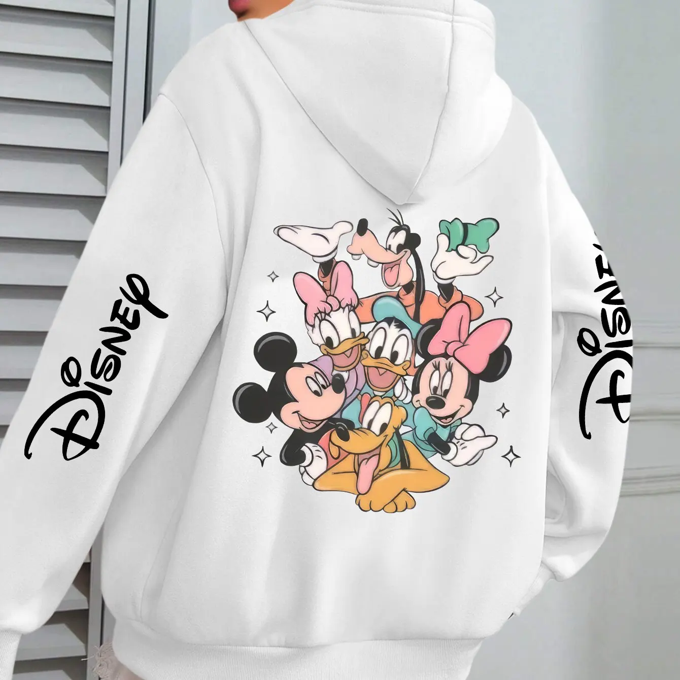 

Women Disney Mickey Mouse Fashion Hoodies Oversized Streetwear Unisex Sweatshirts Autumn and Winter Fleece Casual Versatile