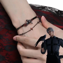 Game Love And Deepspace Sylus Crow Cosplay Bracelet Alloy Double Layered Hand Chain Bangle Women Jewelry Accessories Prop