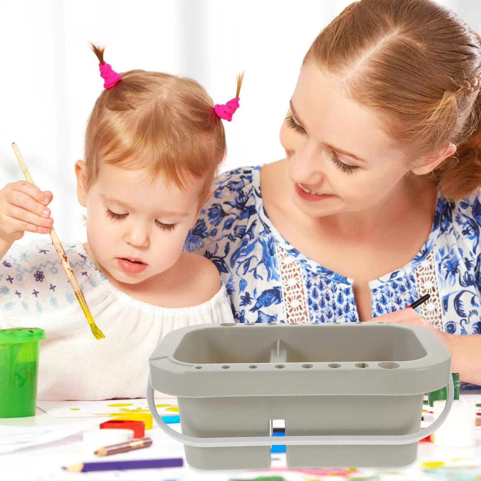 

1 set 1 Set Portable Brush Cleaning Bucket For Watercolor Acrylic Oil Brushes Large Capacity Plastic Paint Brush Washer