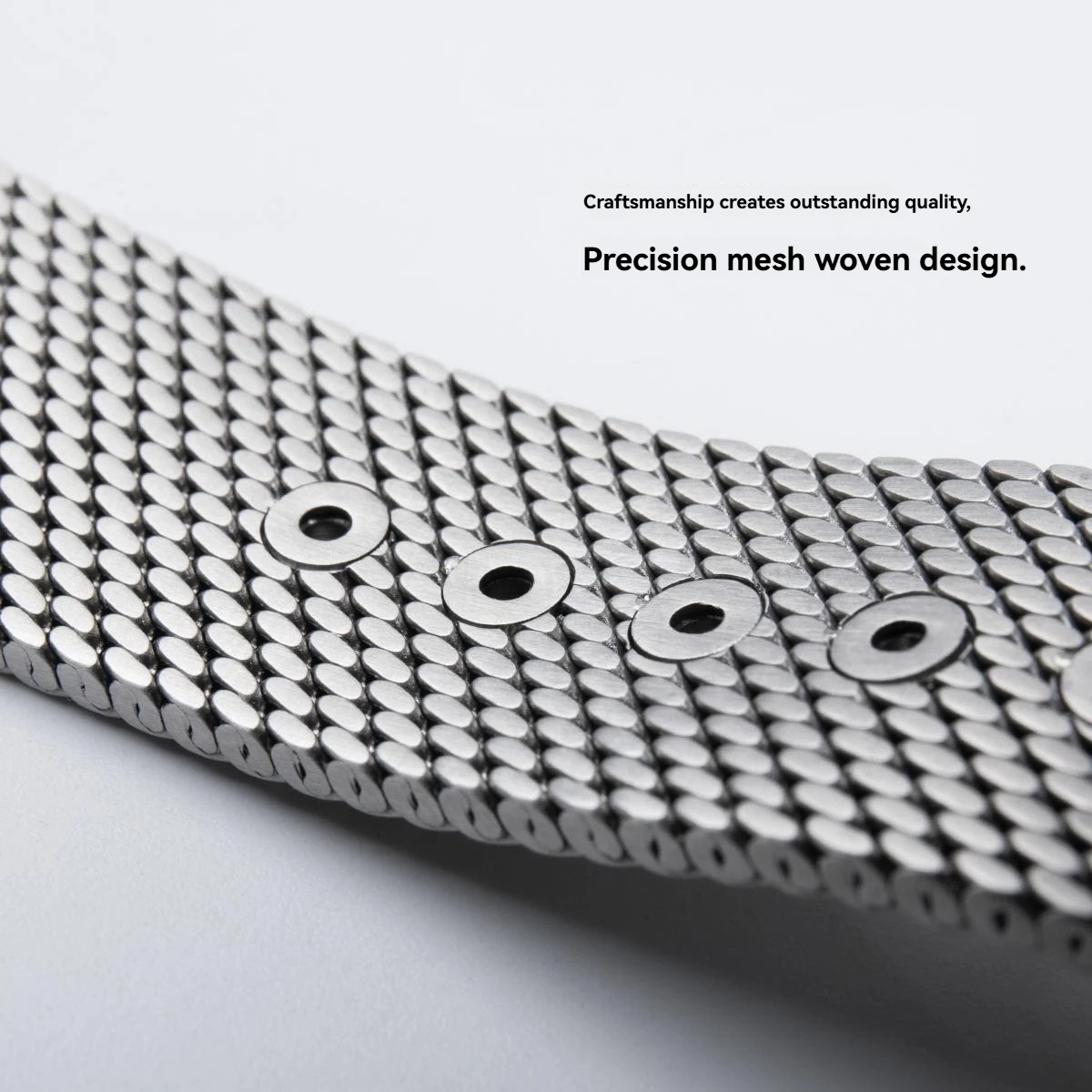 حزام شبكي ميلانيزي من الفولاذ التيتانيوم 20 ملم لساعة أوميغا AT150/سيماستر 300/007 - لا وقت للموت بإبزيم قابل للطي للرجال