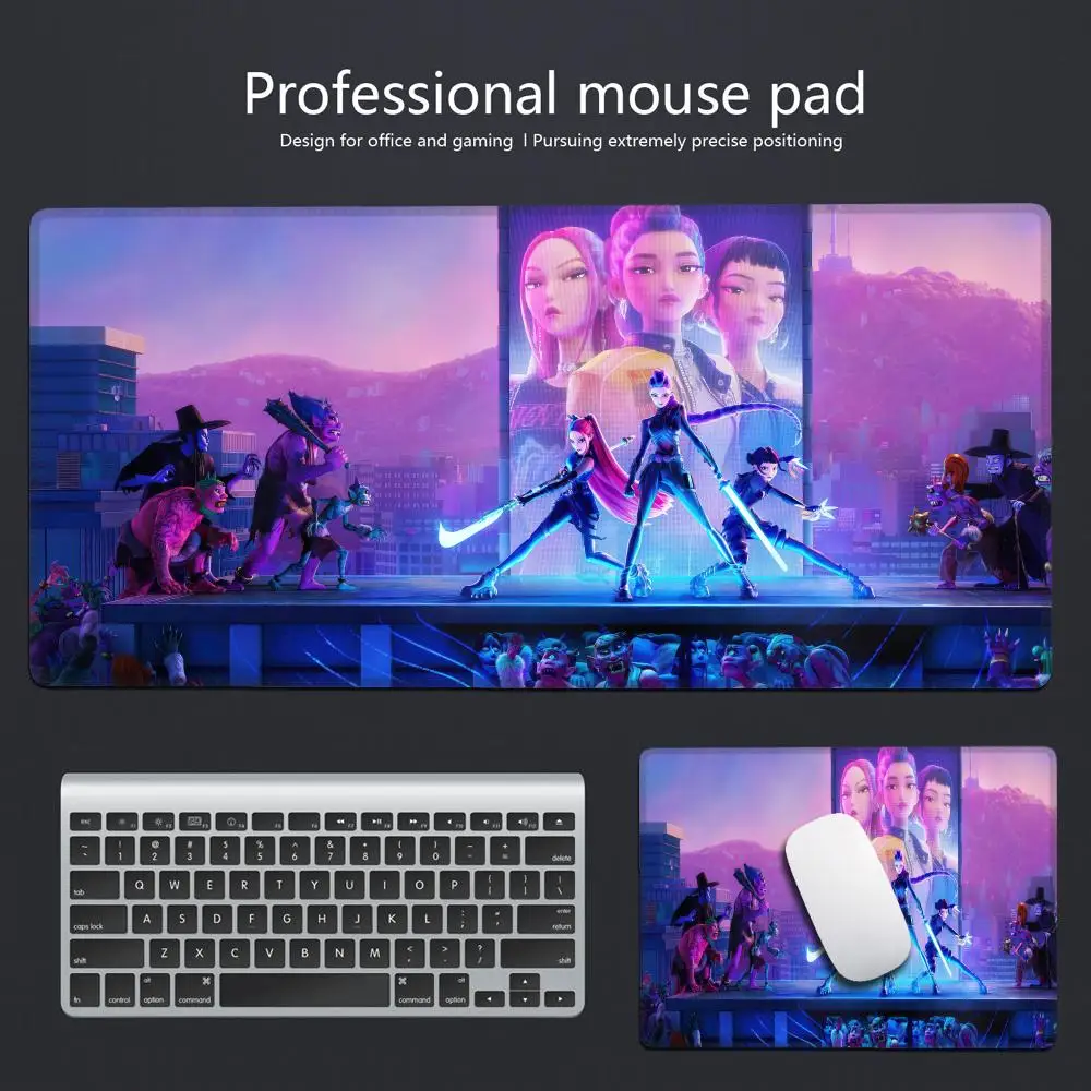 

KPop Охотники на демонов Анимация Красивые узорыОфисный компьютерный стол Коврик Стол Клавиатура Большой коврик для мыши Подушка для ноутбука Нескользящий декор