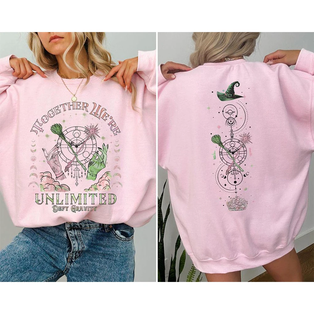 تم تغيير لـ Good Sweatshirt Wicked Defy Gravity بأكمام طويلة ورقبة مستديرة ملابس معالج المدرسة Y2K ملابس خروج يومية غير رسمية