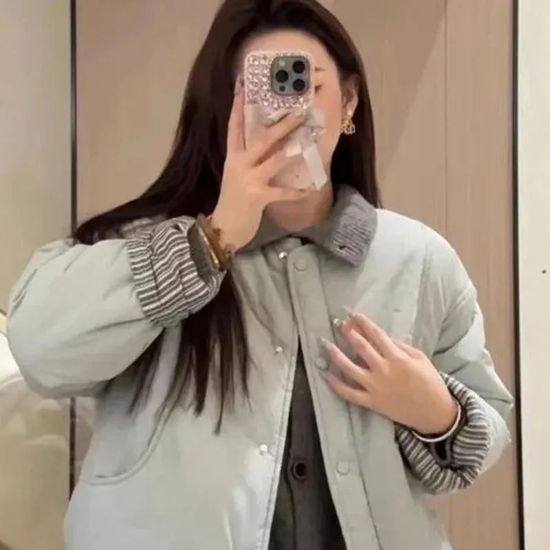 

2025 New Women Cotton Coat Winter Down Cotton Jacket Short Parker Versatile Round Neck Thick Korean Version Keep Warm Overcoat