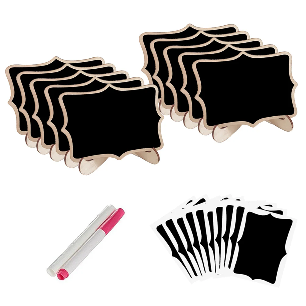 Reusable Chalkboards Mini Wooden Wedding Blackboard Ornaments Removable Stands for Bamboo Party