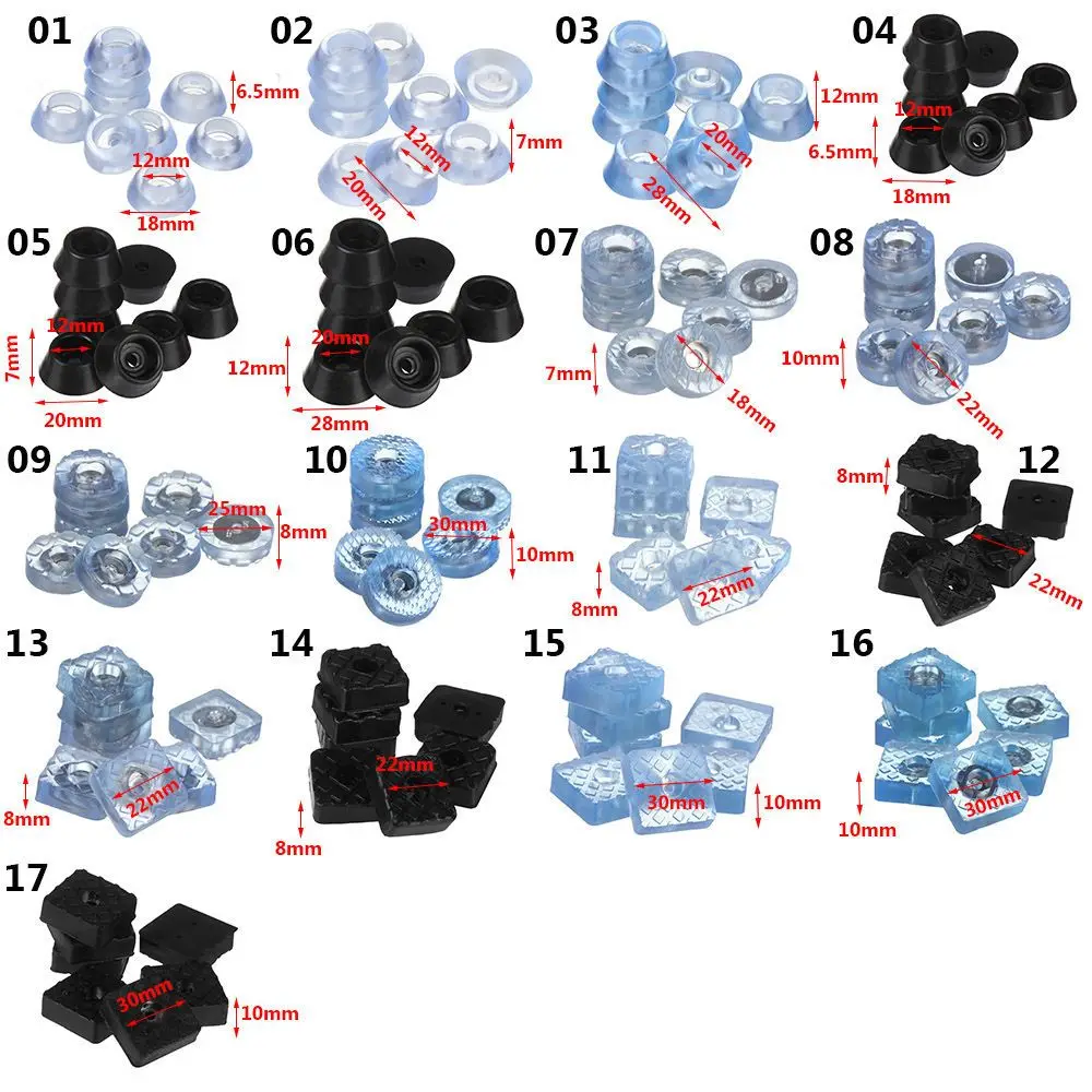 10ชิ้นเก้าอี้นุ่มใสขาโต๊ะด้านล่างกันลื่นป้องกันการลื่นไถลตัวป้องกันพื้นไม้กันเสียงรบกวนสกรูบนแผ่น