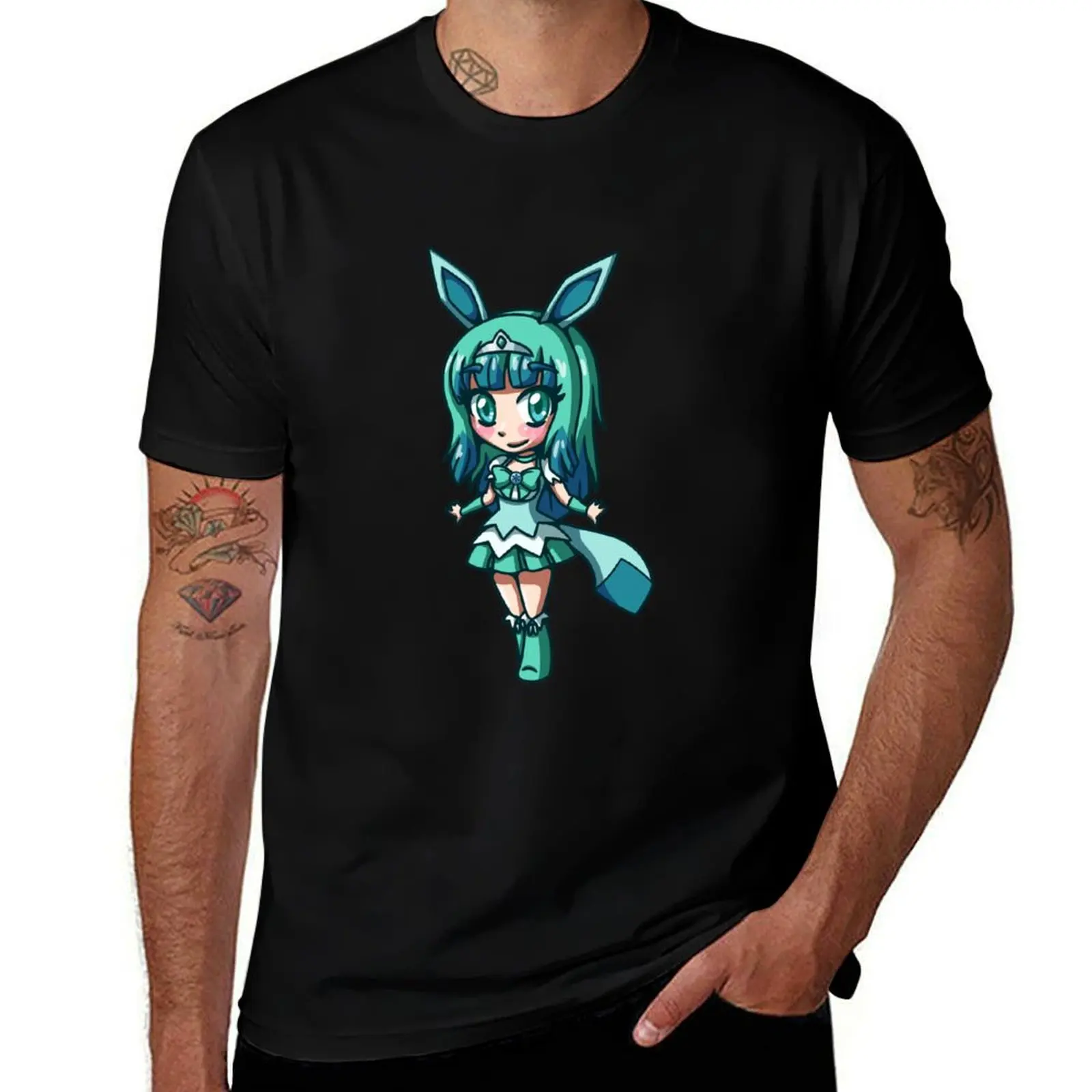 

Glaceon Magical Girl Chibi T-Shirt cotton t shirt man g man t shirts for men man t shirt summer T-Shirt