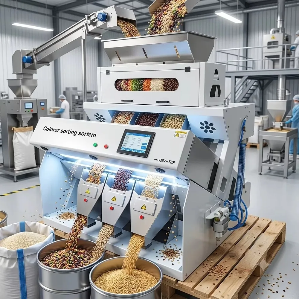 Intelligent Nut Coffee Bean Grain Rice Color Sorter Machine 1 Channel Optical AI Sorting High Accuracy Efficient Home